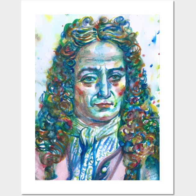 LEIBNIZ watercolor portrait .1 Wall Art by lautir